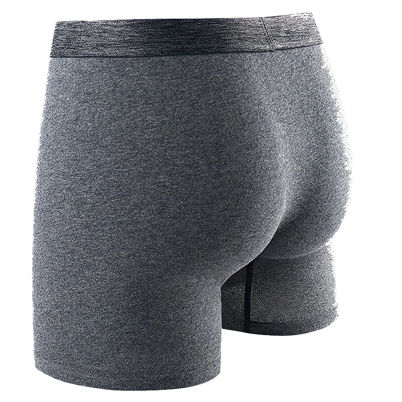 (image for) 4pcs Cotton Long Style Men's Underwear Anti-wear Legs Comfortable Sports Boxer Briefs Set Anti-roll Hem Mid-waist Boxer Shorts Underwear Set